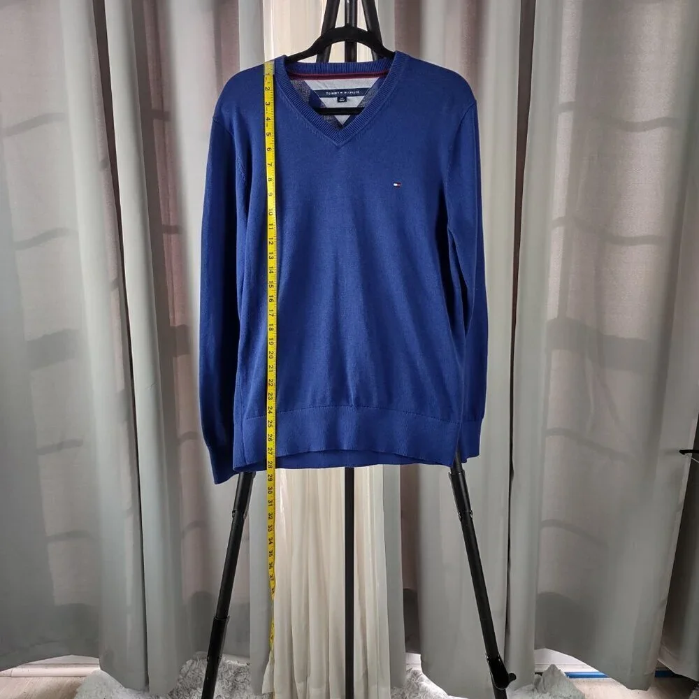 Tommy Hilfiger Men's Blue, 100% Cotton Pullover Crewneck Sweater. Size Large - Picture 6 of 13